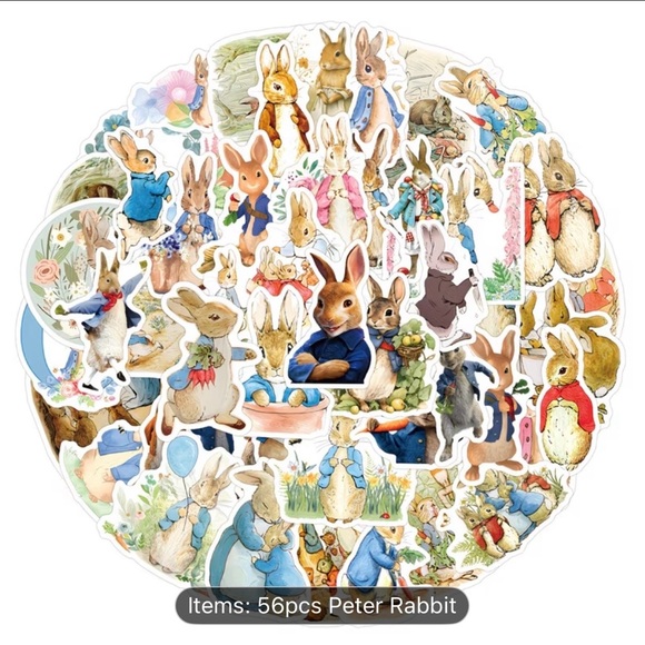 56 Peter Rabbit Themed Stickers - Picture 3 of 3